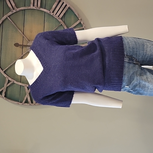 J. CREW short sleeve v-neck mohair and wool blend sweater